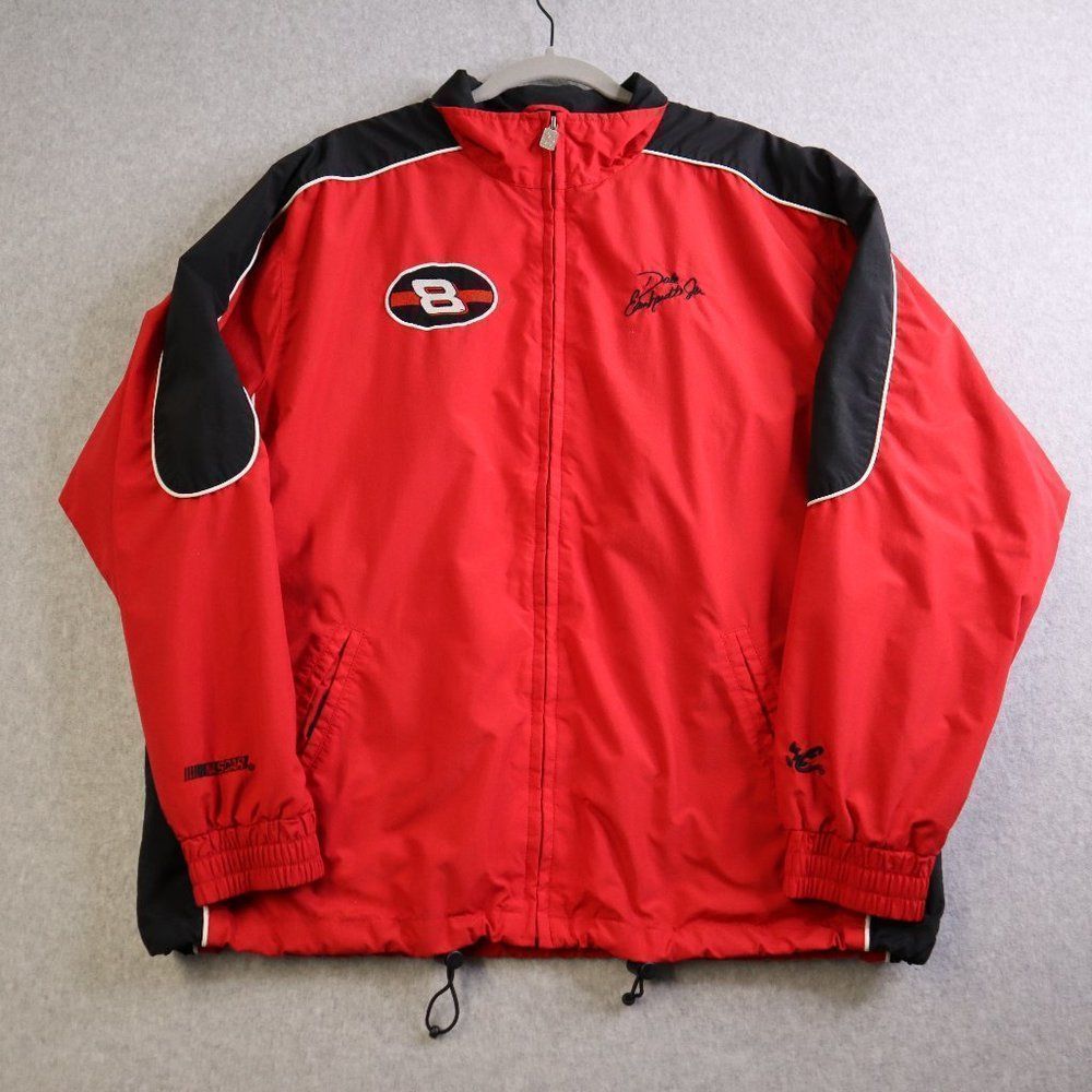 Vintage Dale Earnhardt Jr Windbreaker Jacket Mens Large Red Nylon Chase Authenti